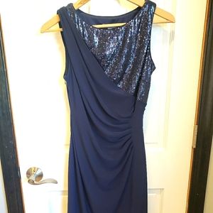 Sequin Navy Cocktail Dress, Bump Friendly